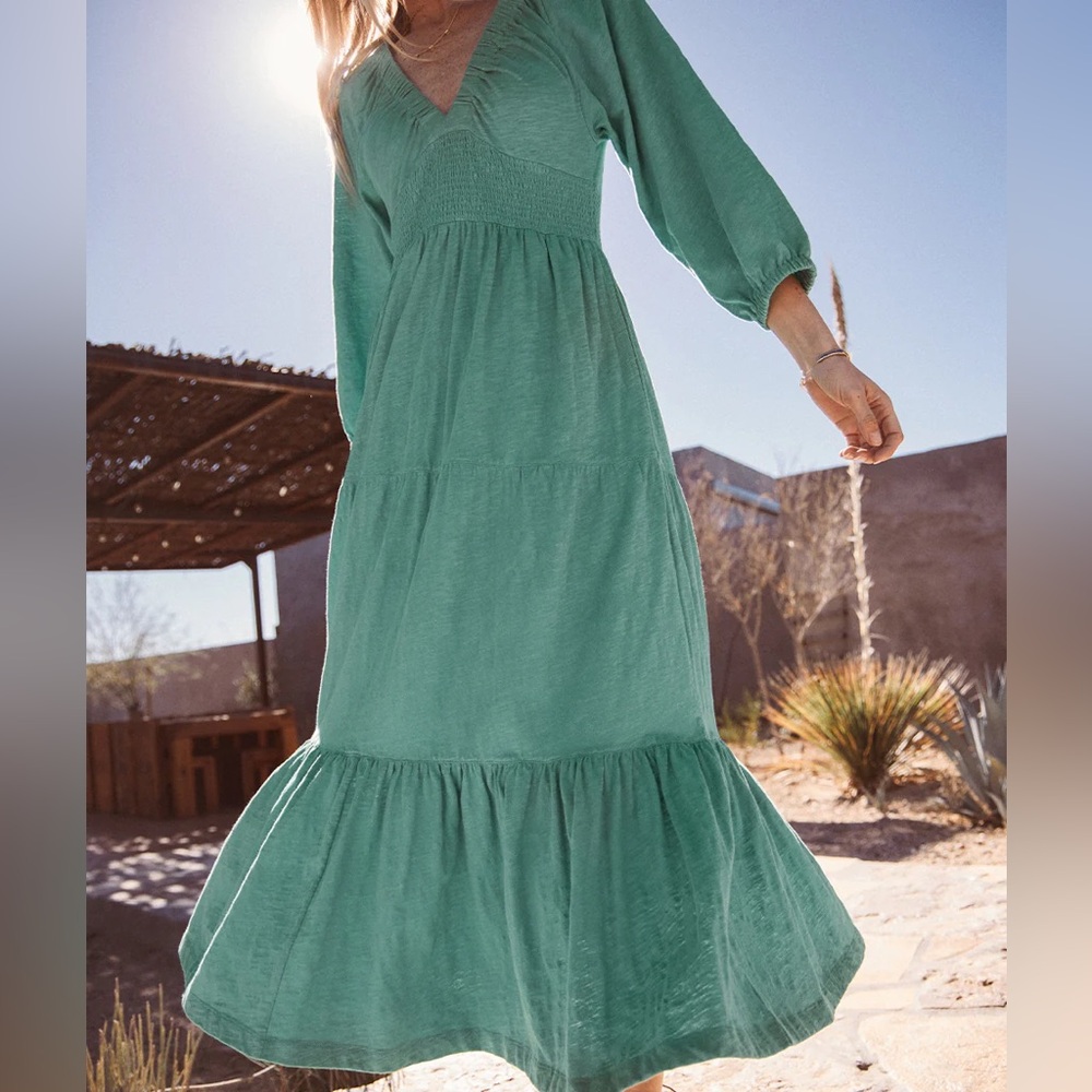 Marine Layer Florence Vintage Slub MIDI Dress - Picture 14 of 14